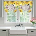 thumbnail image 4 of Farmhouse Sunflowers Balloon Curtains for Living Room/French Door, Country Cow Black Plaid Checkered Tie Up Curtains 63 Inch Length Energy Saving Kitchen Curtains Shades for Windows 42"x63", 4 of 8