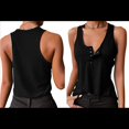 thumbnail image 3 of Camisetas Sin Mangas para Mujer, Informales, Lindas, de Verano, para Vacaciones en la Playa, Básicas, Negras, XL, 3 of 6