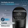 thumbnail image 3 of Ventilador de torre Beckon TURBO POWER de 102 cm de alto 3 velocidades +control remoto +oscilación temporizador modos de uso con display LED, 3 of 8