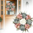 thumbnail image 2 of Spring Summer Wreath for Front Door Outside, 18" Artificial Hydrangea Flower Wreath ,Farmhouse Door Wreath for Front Door Clearance,Unique Welcome Wreath Indoor Outdoor Wedding Décor, 2 of 7