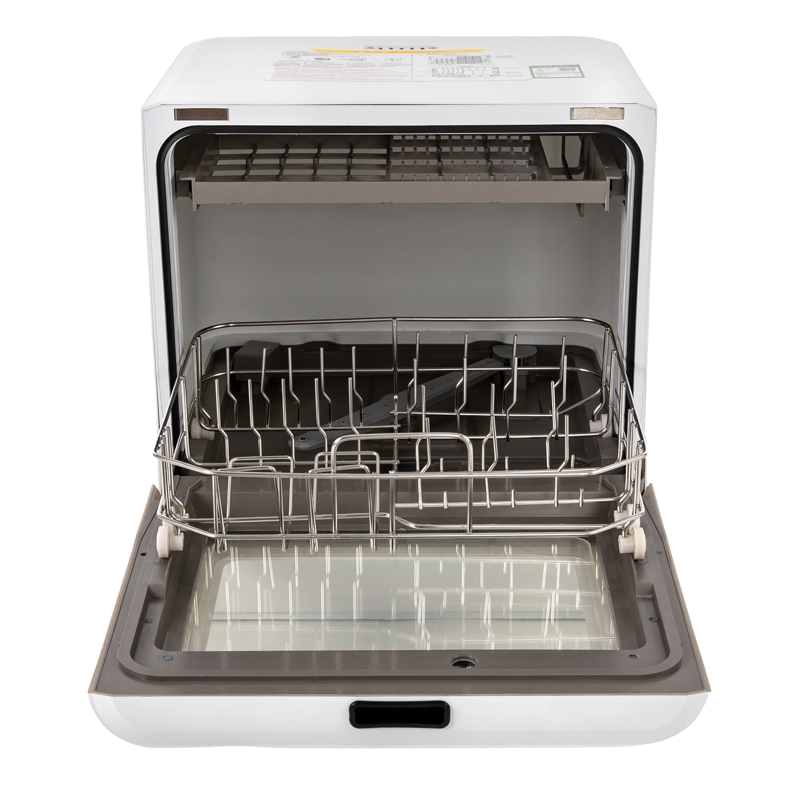 110V Portable Countertop Dishwashers, Compact Mini 360° Cleaning Dishwasher Machine with Drying Function 4 Washing Program White