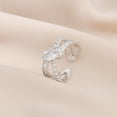 thumbnail image 2 of Guardurnaity Anillo de apertura para mujer, decoración de circonita geométrica de cobre, anillos de moda, decoraciones de mano ajustables, Ropa, zapatos y accesorios Miscelánea Plata, 2 of 6