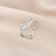 thumbnail image 3 of Qarigey Anillo de apertura para mujer, anillos de moda de circón geométrico de doble capa de cobre, decoraciones para novia, joyería para mujer Ropa, zapatos y accesorios Miscelánea Plata Qarigey AP014643-02, 3 of 6