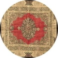 thumbnail image 1 of Ahgly Company Indoor Round Medallion Brown Traditional Area Rugs, 3' Round, 1 of 4