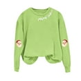thumbnail image 4 of lcziwo Sweatshirts for Women Merry Christmas Sweater Casual Crewneck Long Sleeve Shirt Xmas Holiday Pullover Tops, Green, XXL, 4 of 7