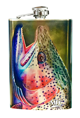 MONTANA FLY COMPANY MFC ESTRADA/'S BROWN TROUT GRAFFITI STAINLESS STEEL FLASK