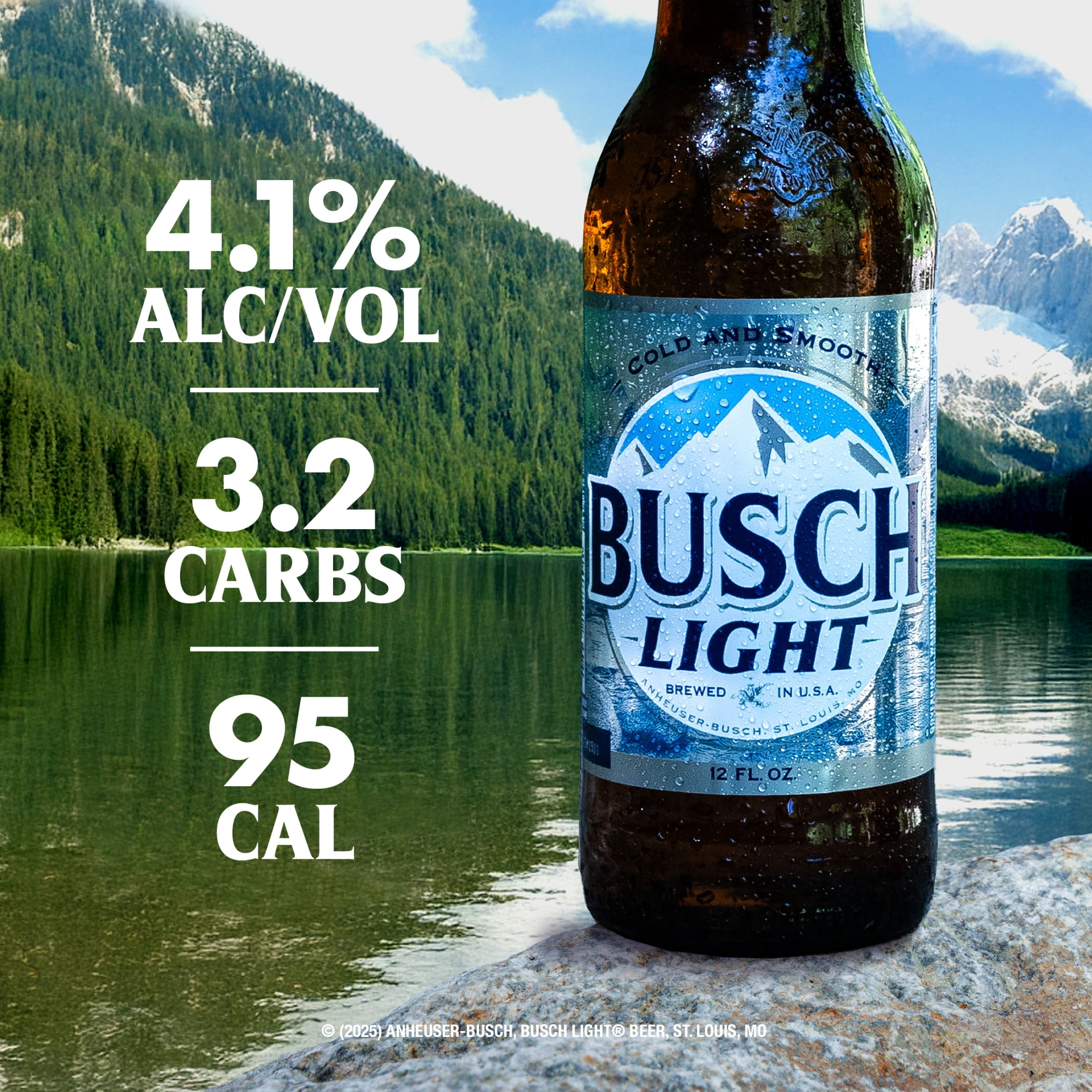 Busch Light American Light Lager Beer 15 pack 16 fl oz Aluminum Bottles 4.1% ABV