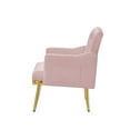 thumbnail image 7 of SYNGAR Accent Chair for Living Room, Bedroom Comfy Reading Armchair, Mid Century Modern Arm Chair Soft Upholstered Cozy Side Single Sofa Chair Relaxing Seating, Golden Metal Legs, Pink, 7 of 7