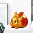 thumbnail image 1 of Lucky Rabbit Money Bank Animal Figurines Money Saving Pot Jar Ornament Craft Aureate, 1 of 8