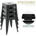thumbnail image 4 of Stackable Bar Stools Set of 4, 18 Inch Industrial Backless Metal Barstools for Indoor Outdoor Kitchen Dining Patio Garden Classroom, Black, 4 of 11