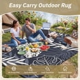 thumbnail image 6 of SIXHOME Outdoor Rug 9'x12' Waterproof Reversible Patio Rug Boho Geometric Indoor Outdoor Rugs Lightweight Plastic Straw Ourdoor Carpet for RV Camping Deck Balcony Modern Porch Decor Blue, 6 of 7
