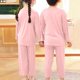thumbnail image 5 of Top de Manga Larga Y Pantalones de Cintura Elásticos para Niños Color Sólido Cuello Redondo Home Wear, Mezcla de Algodón Suave Casual, 5 of 8