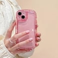 thumbnail image 5 of Case for iPhone 14, Clear Soft [Back & Edge Airbag Shock-Absorbing] Non-Yellowing Crystal TPU Silicone Shockproof Bumper Phone Cover Slim Candy Colors Transparent Phone Shell for Women - Pink, 5 of 11