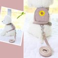 thumbnail image 5 of SPRING PARK Pet Cat Dog Sunflower Embroidered Chest Collars Walking Lead Leash Harness Chest Strap Adjustable, 5 of 7