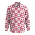 thumbnail image 4 of Fgvctg Mens Valentine's Day Shirts Long Sleeve V Neck Button Down Shirt Romantic Collared Blouse Date Day Love Heart Print Oversized Business Casual Outfits Light pink 3XL, 4 of 5