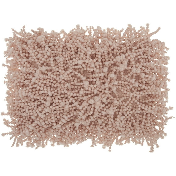 Pale Pink Shaggy Beads Lumbar Throw Pillow