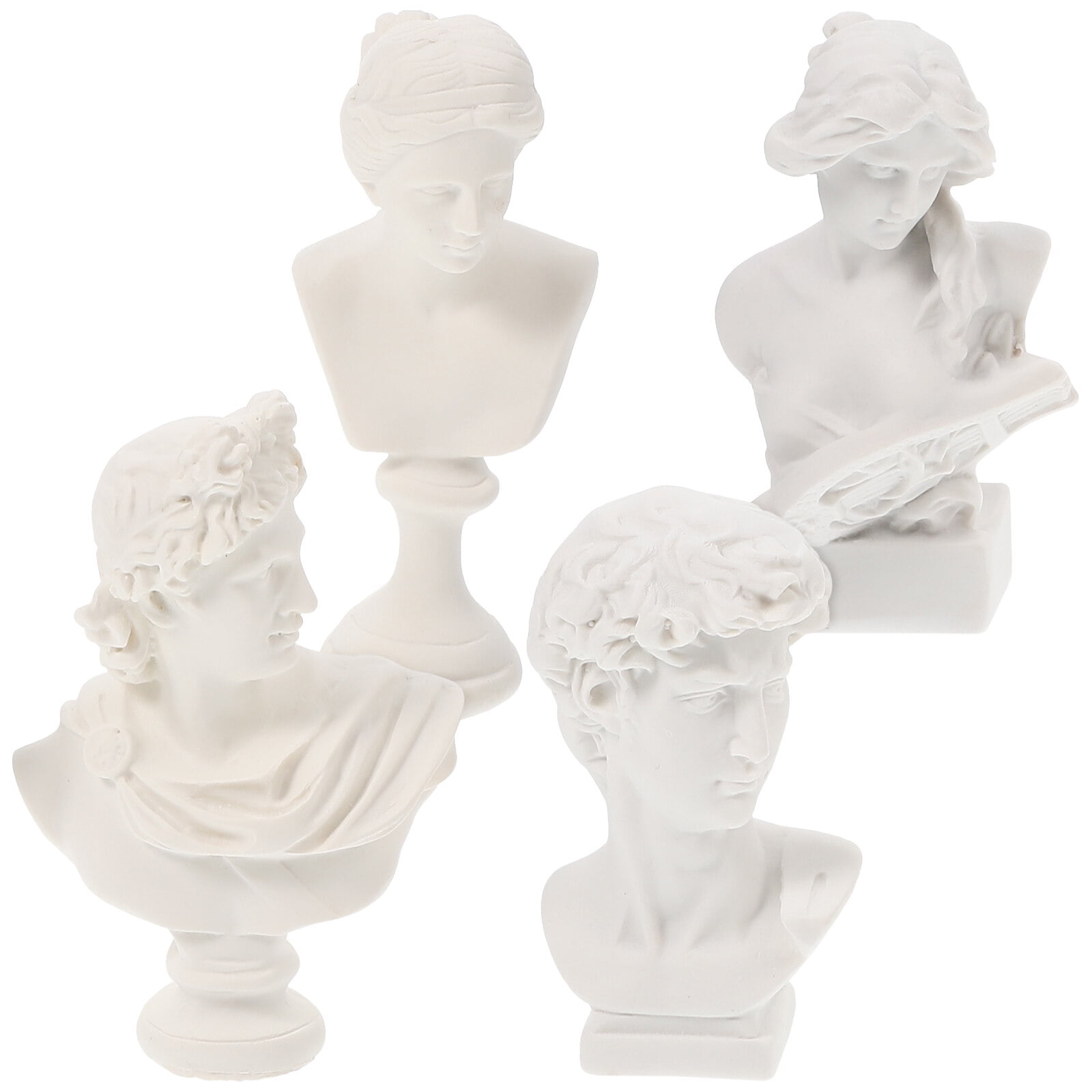 4Pcs Greek Statues Mini Greek Bust Statues Greek Bust Statues