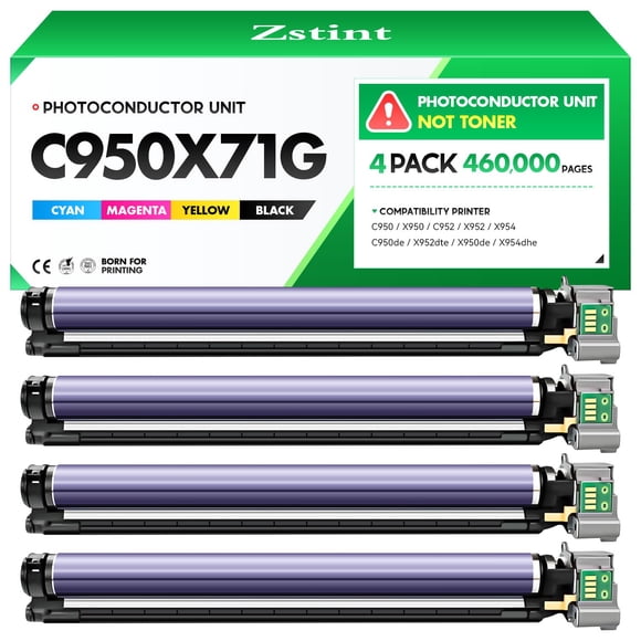 Kit de fotoconductores Zstint C950X71G de 4 unidades para Lexmark