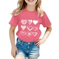 thumbnail image 1 of T-shirt Décontracté Stylé pour Filles à Imprimé Graphique, Col Rond, Manches Courtes, Haut pour Tous les Jours, 1 of 3