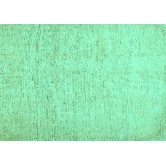 Ahgly Company Indoor Rectangle Solid Turquoise Blue Modern Area Rugs, 7' x 9'