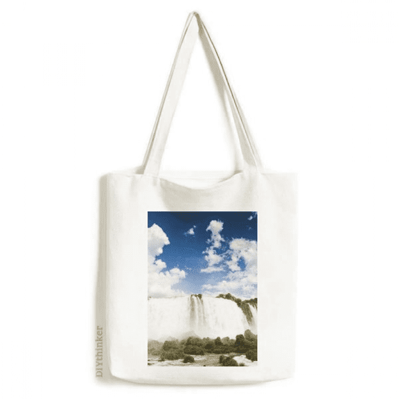 Waterfall Forestry Science Nature Scenery Tote Canvas Bag Shopping Satchel Casual Handbag