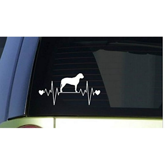 Bullmastiff heartbeat lifeline *I188* 8" wide Sticker decal