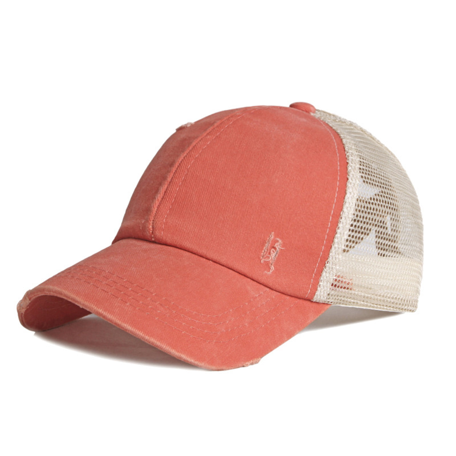 Crisscross Ponytail Cap Adjustable Athletic Trucker Hat Mesh Back Hat Baseball Hats for Womens Mens Dad Hat Snap Cap 