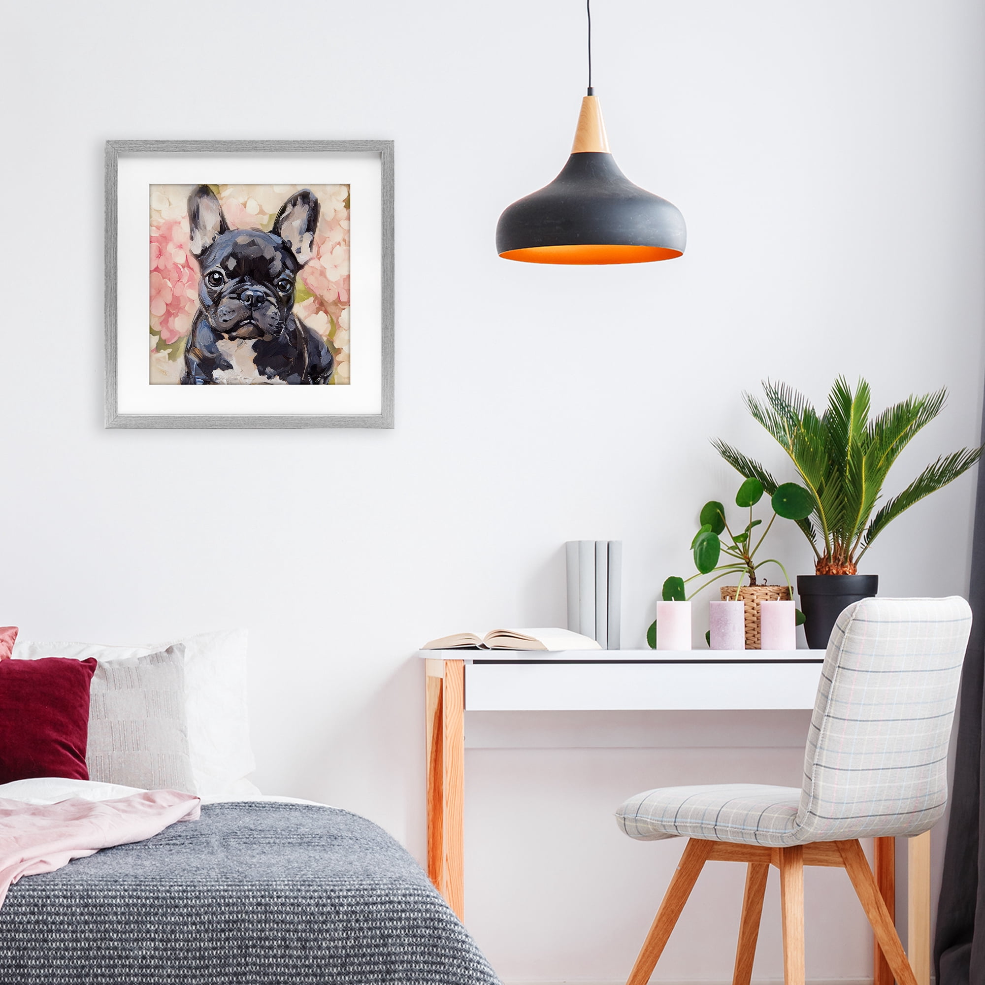 Stupell Industries Sweetest Little Bulldog Gray Framed Print Under Glass, design by Tina LeCour
