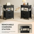 thumbnail image 5 of Hidden Drawer Charging Table - Nightstand with Charging Station and Sliding Top Storage, Black, 5 of 8