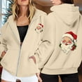 thumbnail image 2 of WILLBEST Sudadera de Mujer Ladies' Christmas Printed Zipper Long Sleeved Pocket Drawstring Casual Hooded Sweatshirt 1654 Grande, 2 of 8