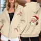 thumbnail image 2 of WILLBEST Sudadera de Mujer Ladies' Christmas Printed Zipper Long Sleeved Pocket Drawstring Casual Hooded Sweatshirt 1654 Grande, 2 of 8