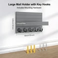 thumbnail image 6 of Decorative Key and Mail Holder with Shelf Wall Mounted Wooden Rack with 5 Hooks Hanging Bags Coats Umbrella for Entryway, 6 of 10