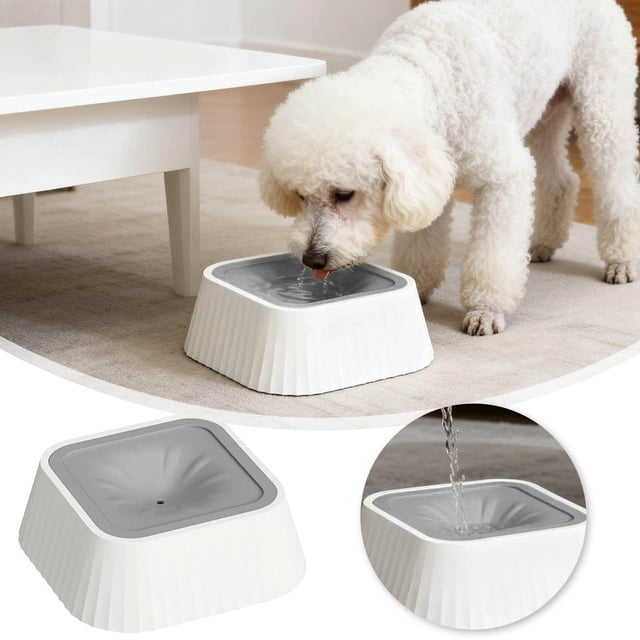 BotaniNest Spill Floating Bowl For Cats And Small White Drinking Bowl No Tip