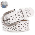 thumbnail image 1 of Womens Hollow Flower Leather Belt For Pants Wide Belt For Ladies, 1 of 4