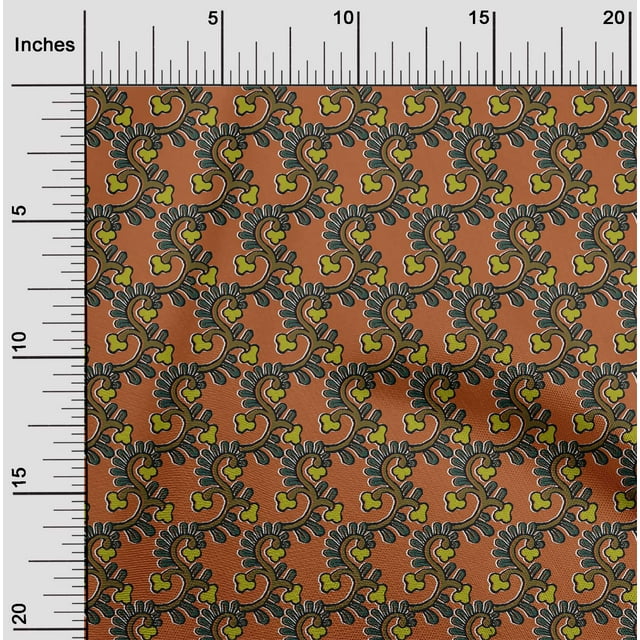 oneOone Viscose Jersey Fabric Spiral & Floral Block Decor Fabric Printed BTY 60 Inch Wide