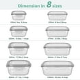 thumbnail image 4 of GPED 8 Pack Glass Meal Prep Containers, Food Storage Containers with Lids, Glass Lunch Boxes, Airtight Bento Boxes, for Microwave, Oven, Freezer and Dishwasher Safe, Gray, 4 of 7