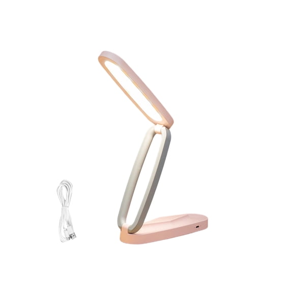 OCLUN LED Desk Lamp for Office Home & Battery Operated Lamp Rechargeable Lamp Foldable & Portable Light, LED Desk Light Strip, 3 Brightness Dimmable Small Desk Lamp Wireless Reading Lamp,Pink