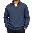 thumbnail image 2 of Aezemi Quarter Zip Sweatshirt for Men Pullover No Hood Long Sleeve Casual Soft Mock Neck Sweatshirt Fall Winter Workout Sports Outerwear Top L, 2 of 7