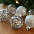 thumbnail image 4 of Mecorevxz 6 Pieces 2.36 Inch Christmas Clear Plastic Fillable Ball Ornaments DIY Craft Transparent Baubles Shatterproof Christmas Tree Hanging Ornaments for Xmas Decor(Silver), 4 of 8