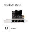 thumbnail image 4 of PCIe 4 Ports Gigabit Ethernet Controller Card 1x 1000Mbps NIC RTL8111H Chips with Low Profile Bracket for desktop, 4 of 5