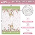 thumbnail image 2 of pogooe Happy Easter Kitchen Towel Dish Towel 18 x 26 Inch Watercolor Floral Bunny Dishcloth Pink Green Decorative Hand Drying Tea Towel for Spring Baking Cooking Cleaning Party Supplies, 2Pcs, 2 of 6