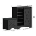 thumbnail image 2 of Uforic Shoe Cabinet with Sliding Door & Shoe Bench,Farmhouse Narrow Slim 5-Tier Adjustable Shoe Storage Organizer for 20 Pairs for Entryway, Foyer, Black, 2 of 6
