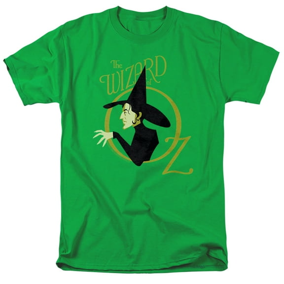 The Wizard Of Oz Logo With Wicked Witch Unisex Adult T Shirt, Kelly Green, Medium
