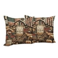 thumbnail image 5 of Ambesonne Rustic Throw Pillow Cover Pack of 2, American Barn Western Farm, 2 Pcs-20"x20", Paprika Caramel and Dark Teal, 5 of 5