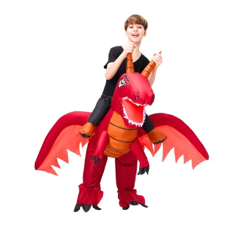PTS Inflatable Costume Kid, Blow Up Red Dragon Costume for Halloween Inflatables Cosplay Party