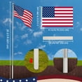 thumbnail image 6 of Yescom Bravery 20 Ft Aluminum Sectional Flagpole Kit 3'x5' US Flag Gold Ball Kit Hardware Outdoor Garden Halyard Pole, 6 of 9