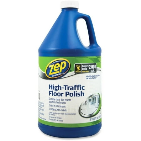 

Zep Commercial High-Traffic Floor Polish Liquid - 1 gal (128 fl oz) - 1 Each - Clear Green