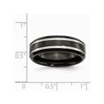 thumbnail image 2 of Mens Chisel 7mm Comfort Fit Black Titanium Wedding Band Ring with Groove, 2 of 6