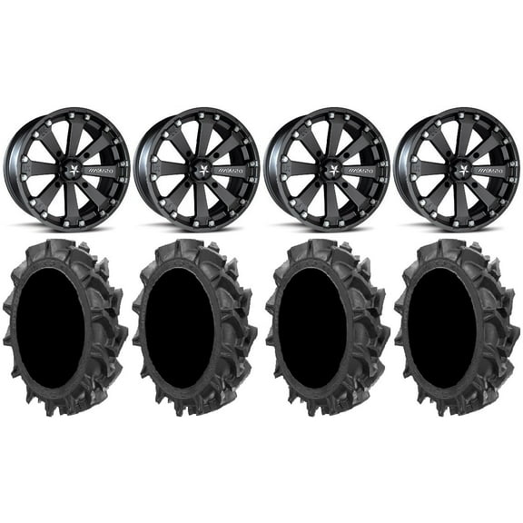 MSA Black Kore 16" ATV Wheels 30" MotoHavok Tires Sportsman RZR Ranger