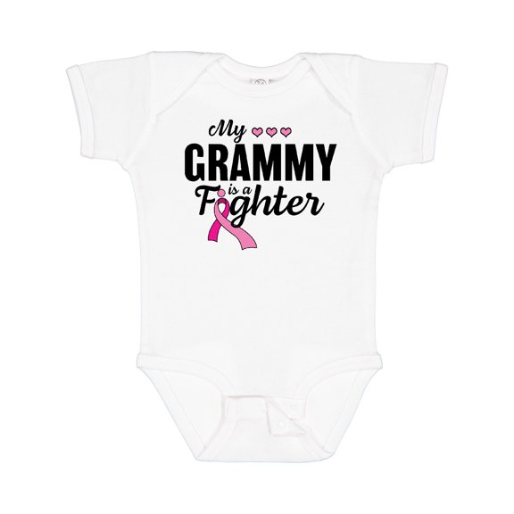 Inktastic Breast Cancer Awareness My Grammy is a Fighter Boys or Girls Baby Bodysuit